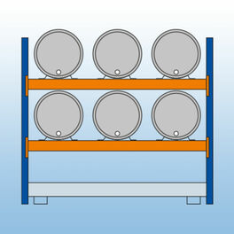 6x 200 l liegend, 2 Reihen